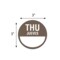 Nevs DaySpots - Thursday/Jueves 3" circle White w/Brown DDOT-THS3 - alternate 2
